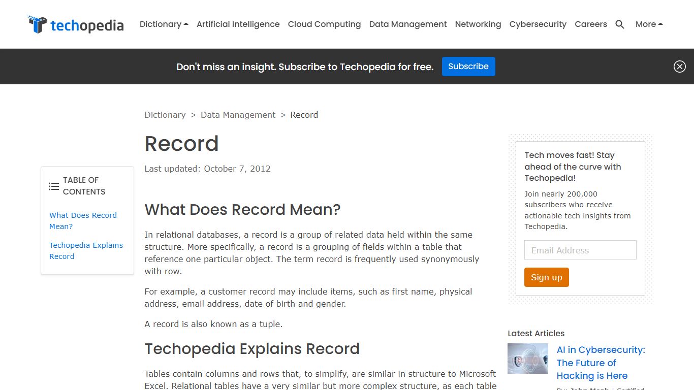 What is a Record? - Definition from Techopedia